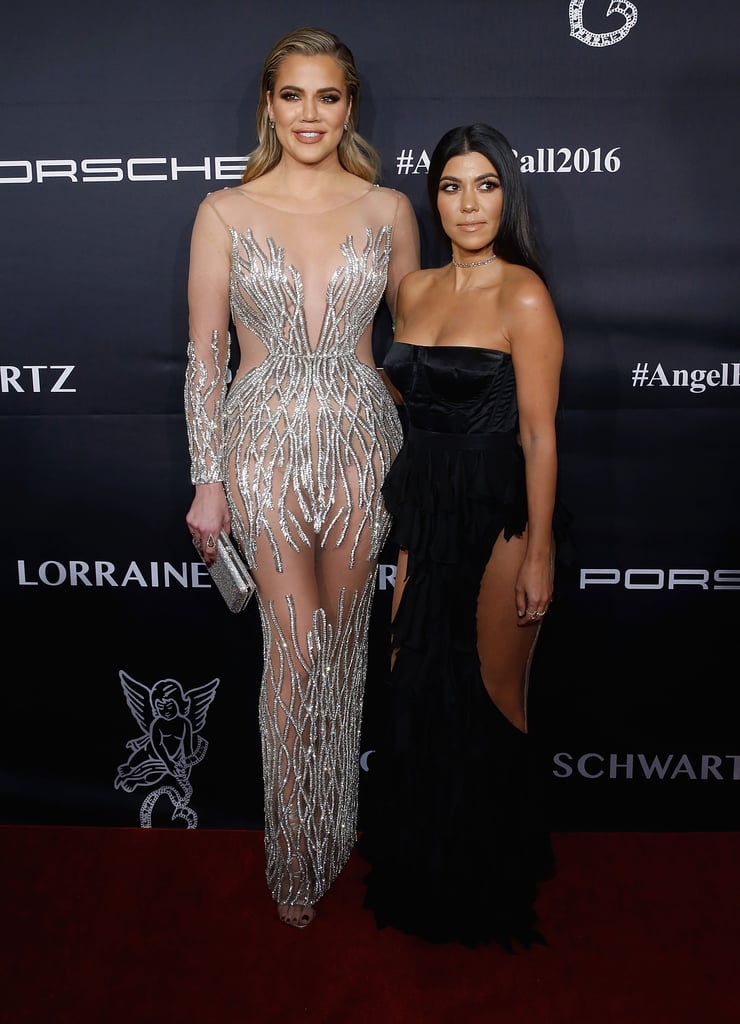 Khloe and Kourtney Kardashian at the Angel Ball in NYC 2016
