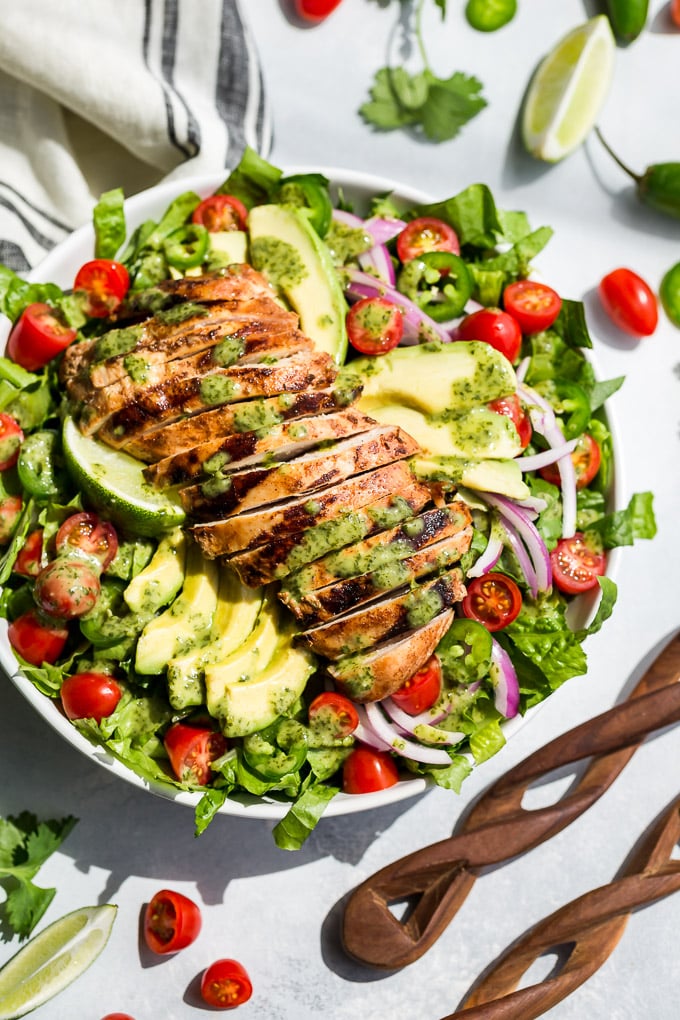 Whole30 Guacamole Salad With Grilled Chipotle Chicken