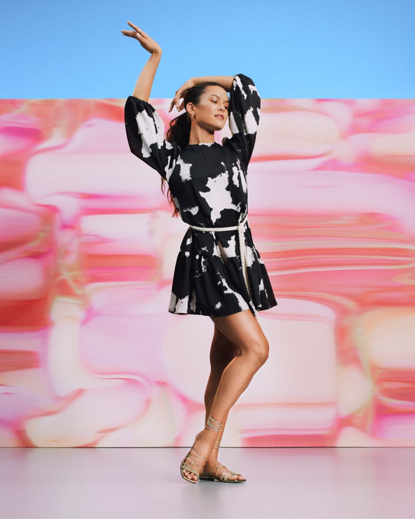 Alexis For Target Long Sleeve Rope Belt Tiered Dress