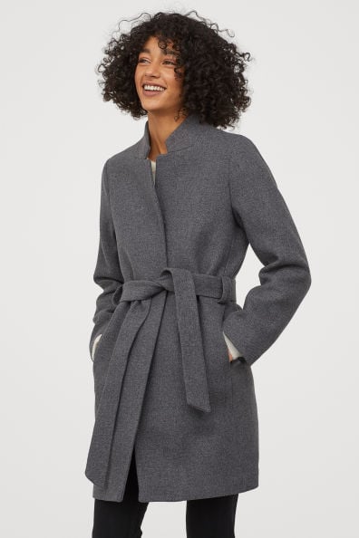 H&m wool blend top coat grey