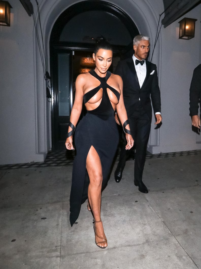 Kim Kardashian Wearing a Cutout Mugler Gown