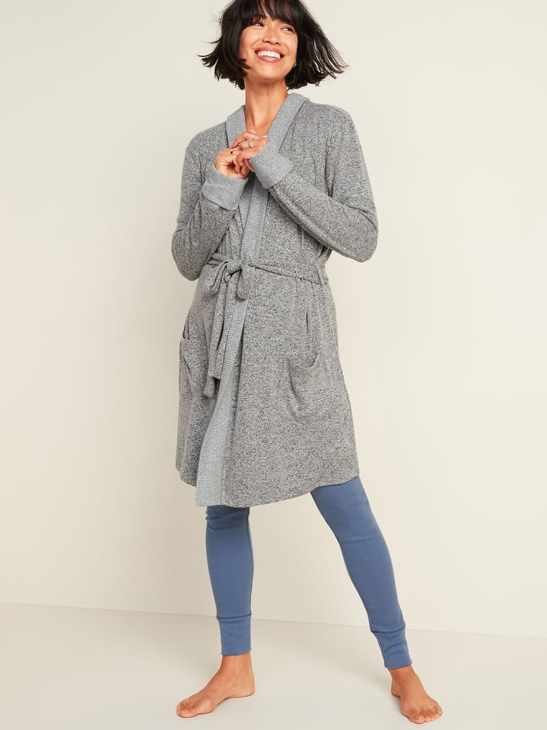 Cozy Hooded Tie-Belt Robe
