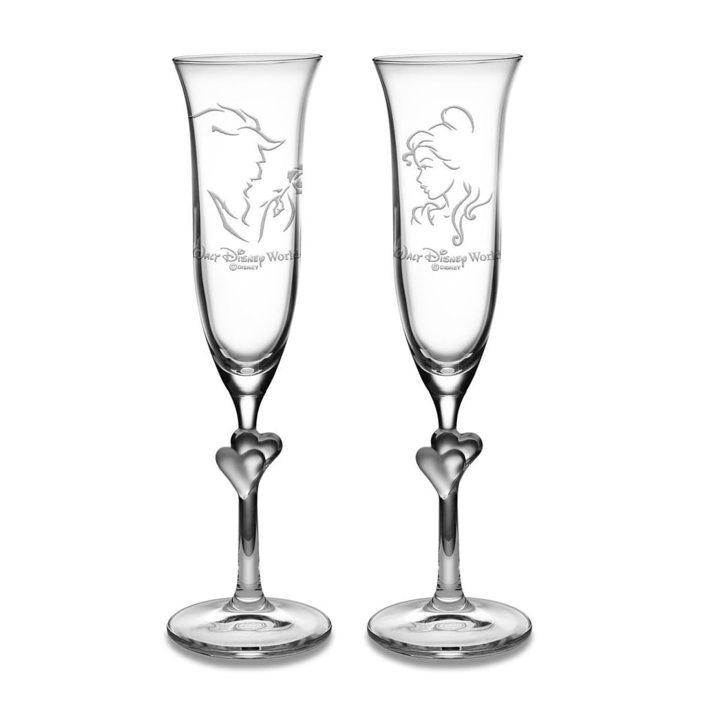 Beauty and the Beast Glass Flute Set