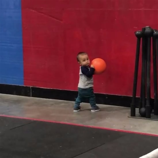 Toddler Doing CrossFit Wall Balls