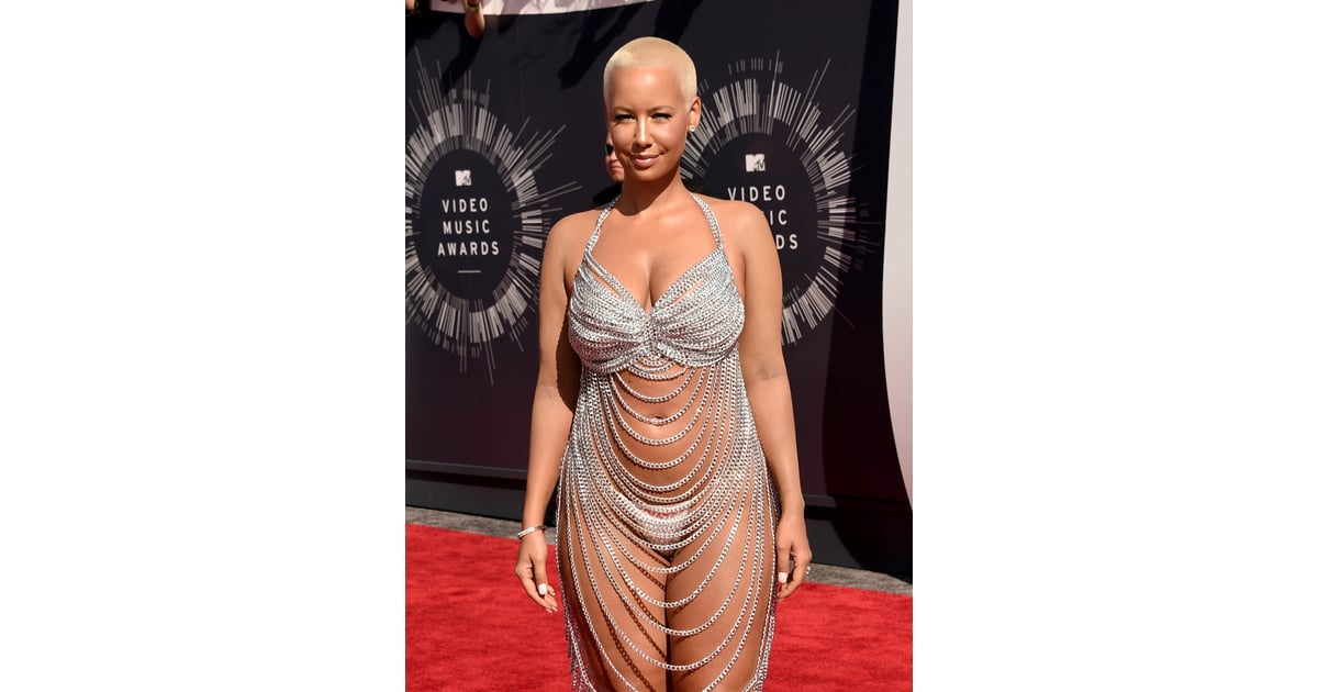 Amber Rose's Barely There Dress on the MTV VMAs Red Carpet (2014