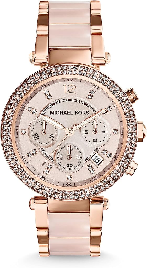 Michael Kors Parker Stainless Steel Watch With Glitz Accents