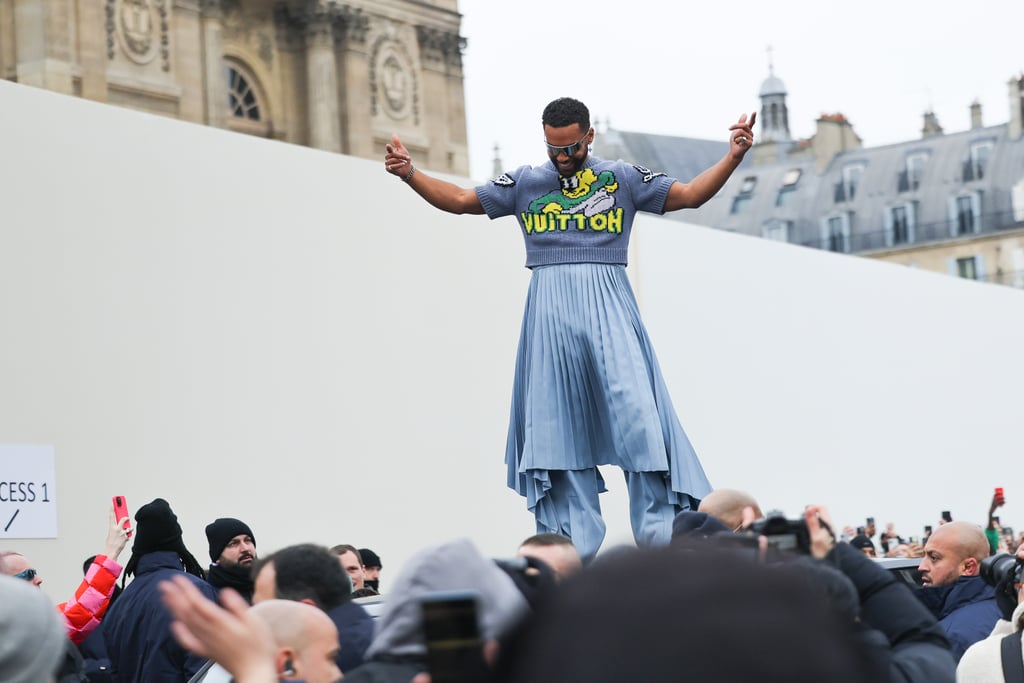 Lucien Laviscount Attends the Louis Vuitton AW23 Menswear Show at Paris Fashion Week