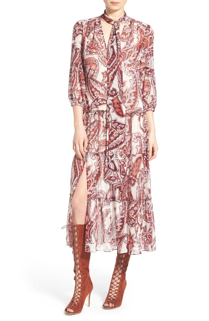 Olivia Palermo + Chelsea28 Tie Neck Peasant Midi Dress ($138)