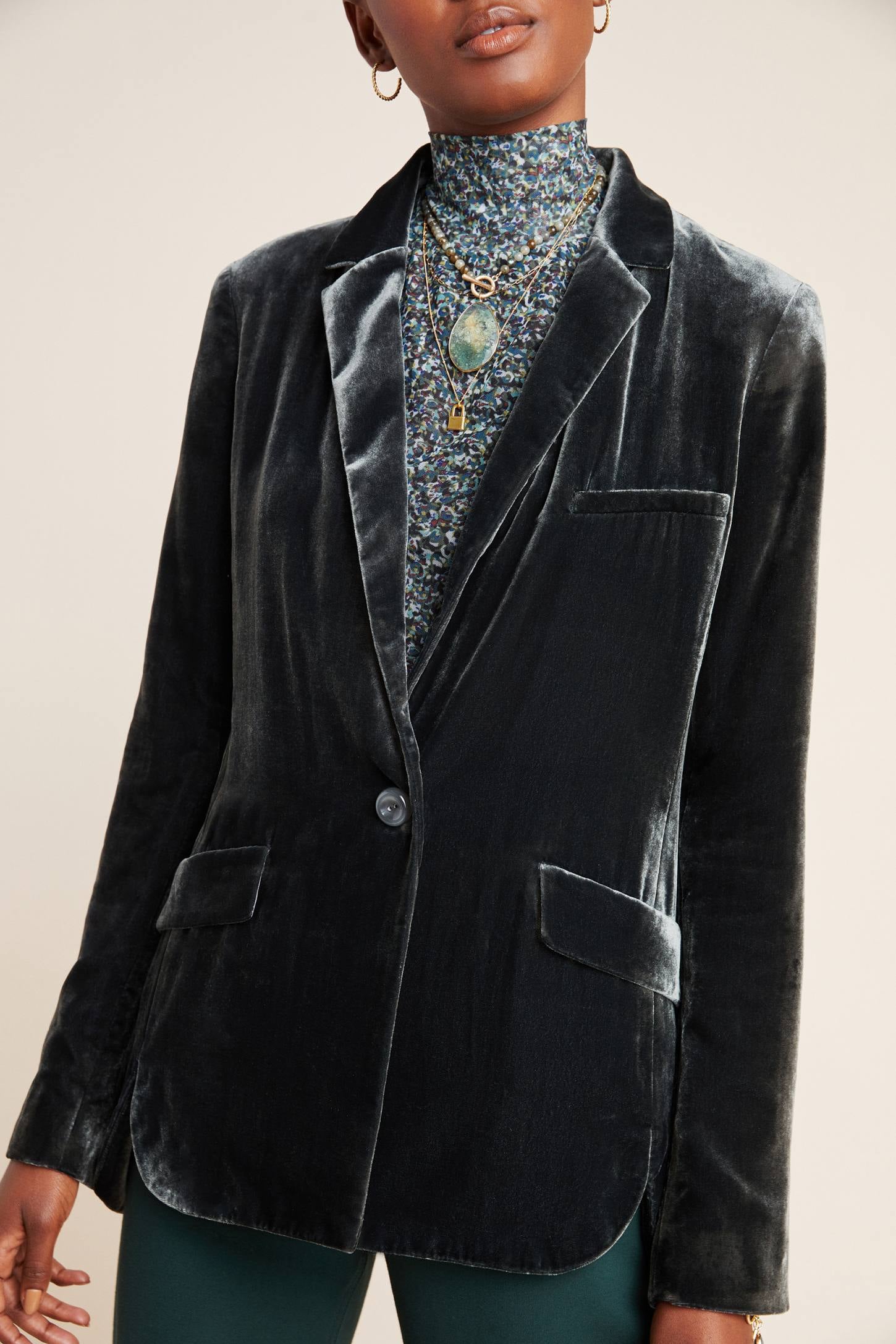 Anthropologie velvet blazer outlet