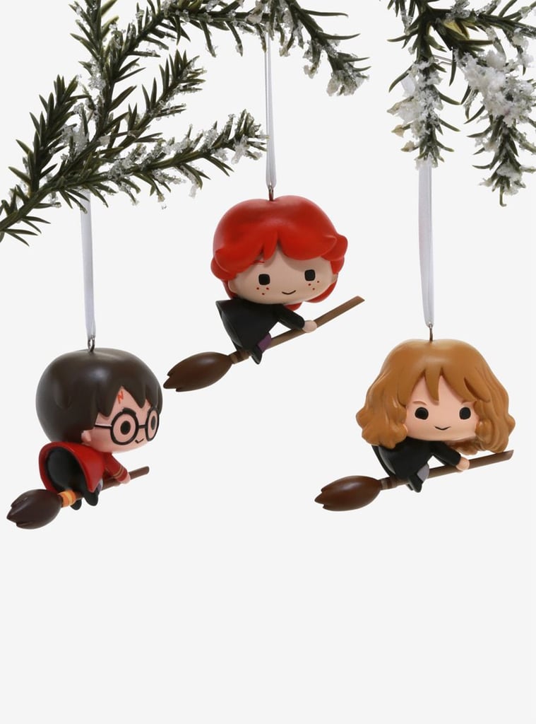Harry Potter, Ron, and Hermione Flying Ornament Set