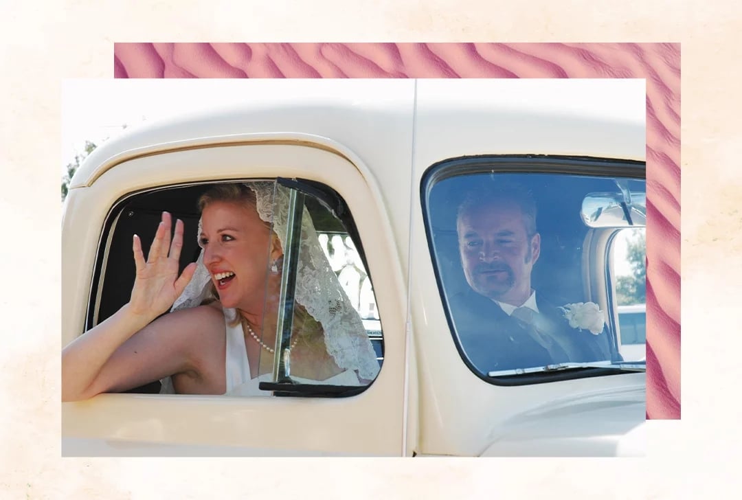 Celebrity aesthetician and skincare expert Renée Rouleau and her husband, Florian, on their wedding day.