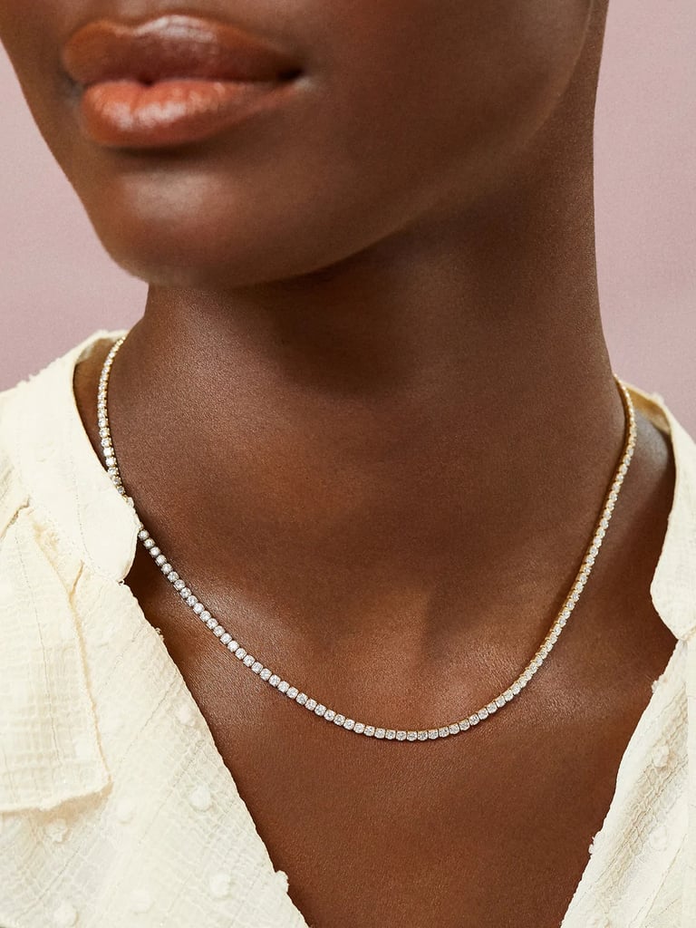 A Statement Necklace: BaubleBar Bennett 18K Gold Tennis Necklace