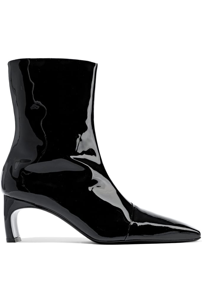 Rosetta Getty Black Patent-Leather Ankle Boots