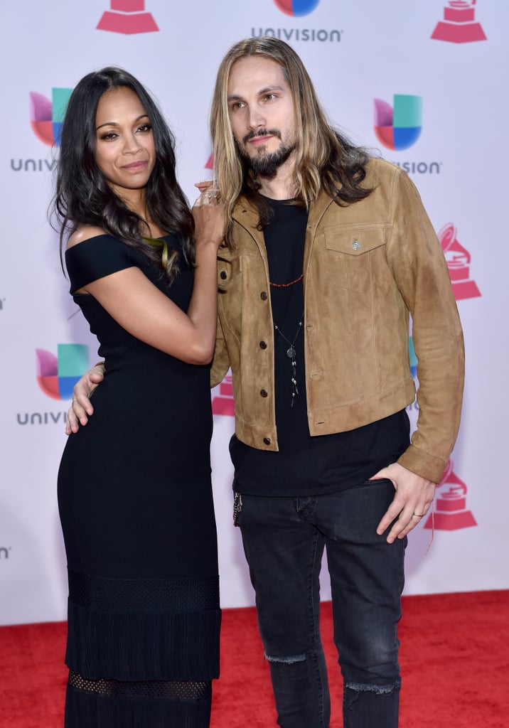 Zoe Saldana and Marco Perego at the 2015 Latin Grammys