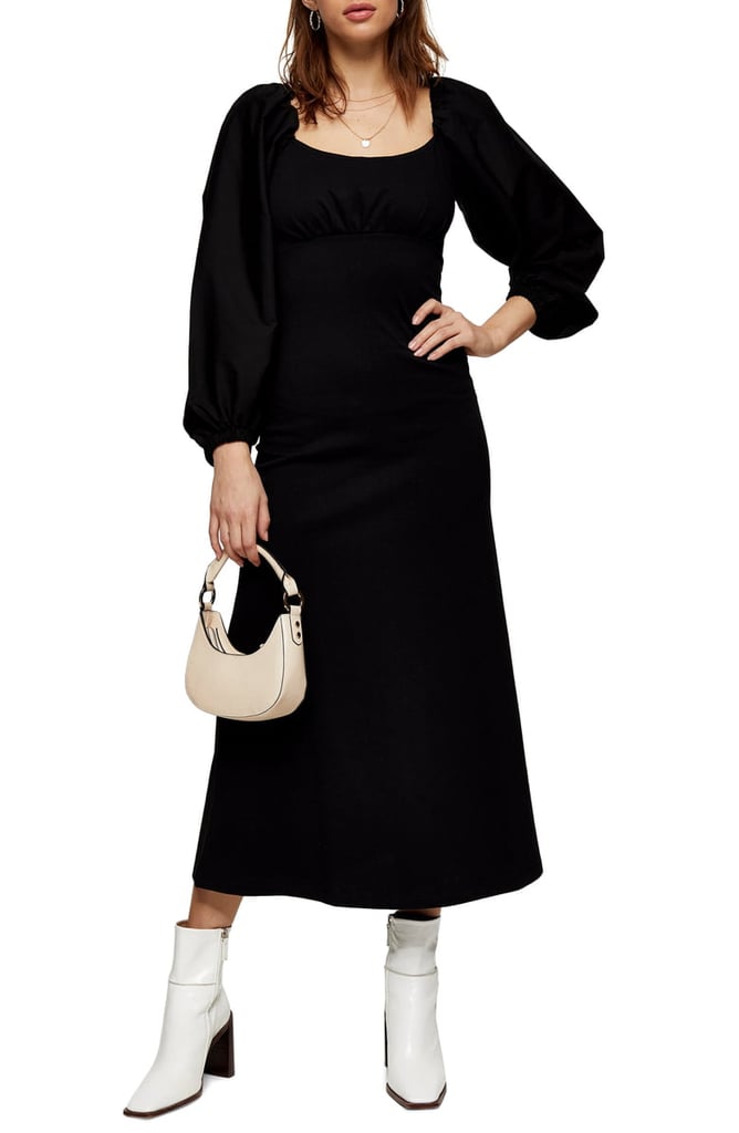 Topshop Long-Sleeve Midi Dress