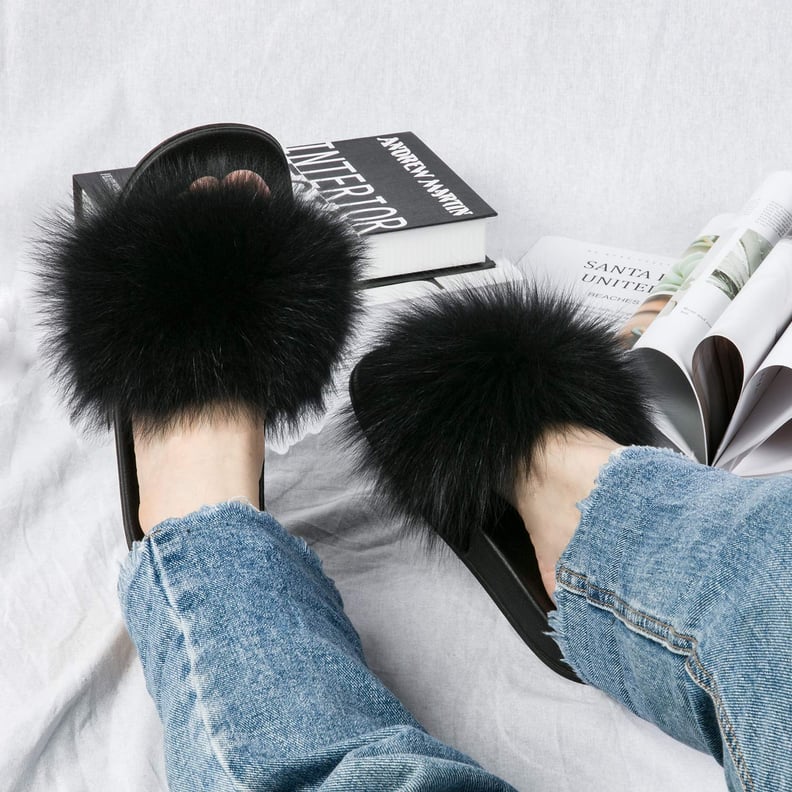 NewYouDirect Fox Fur Slides