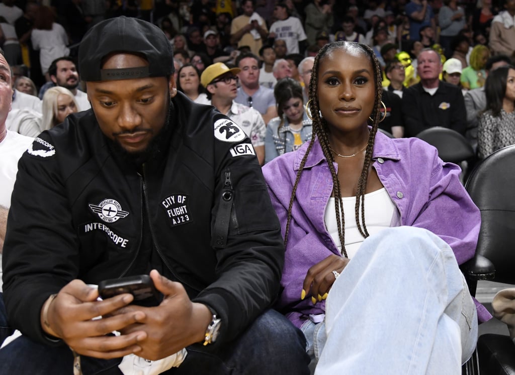 Issa Rae and Louis Diame Attend LA Lakers Game in April 2023