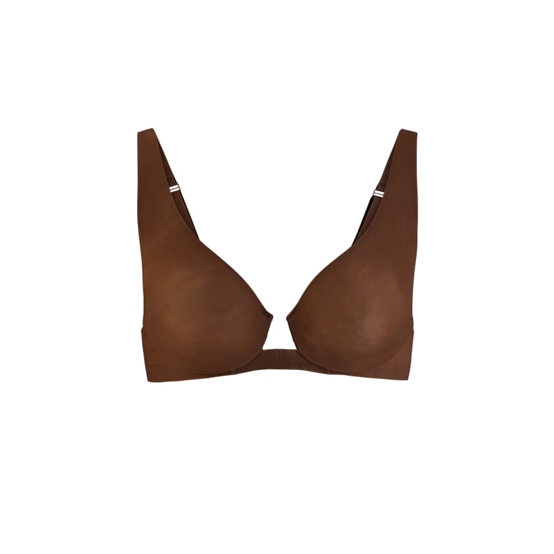 SKIMS Naked Underwire Plunge Bra Smokey quartz NWT Brown