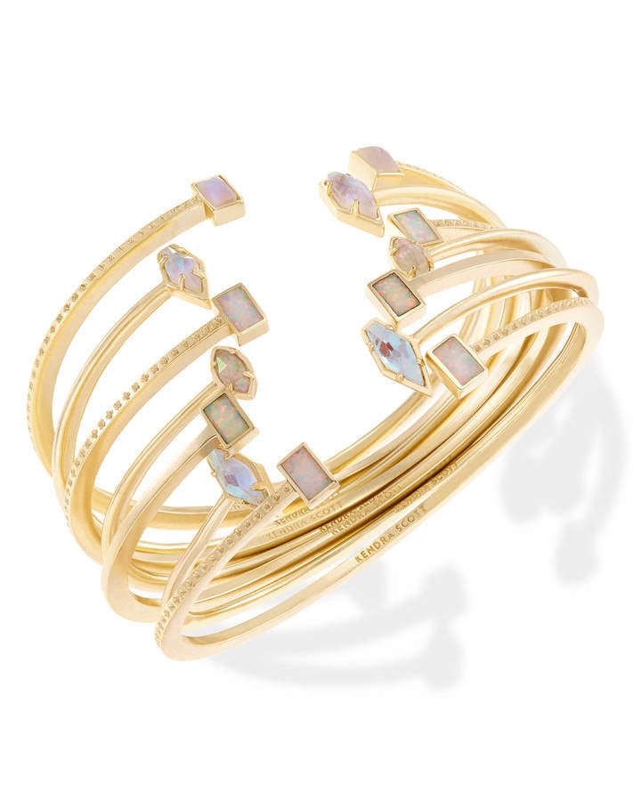 Kendra Scott Kinsley Gold Bangle Bracelet Set in Escape