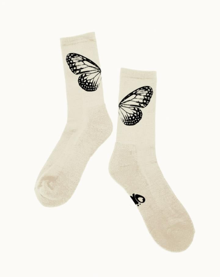 Tan Butterfly Socks