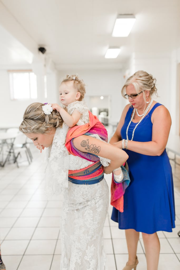 Photos of a Bride Wears Toddler During Her Wedding