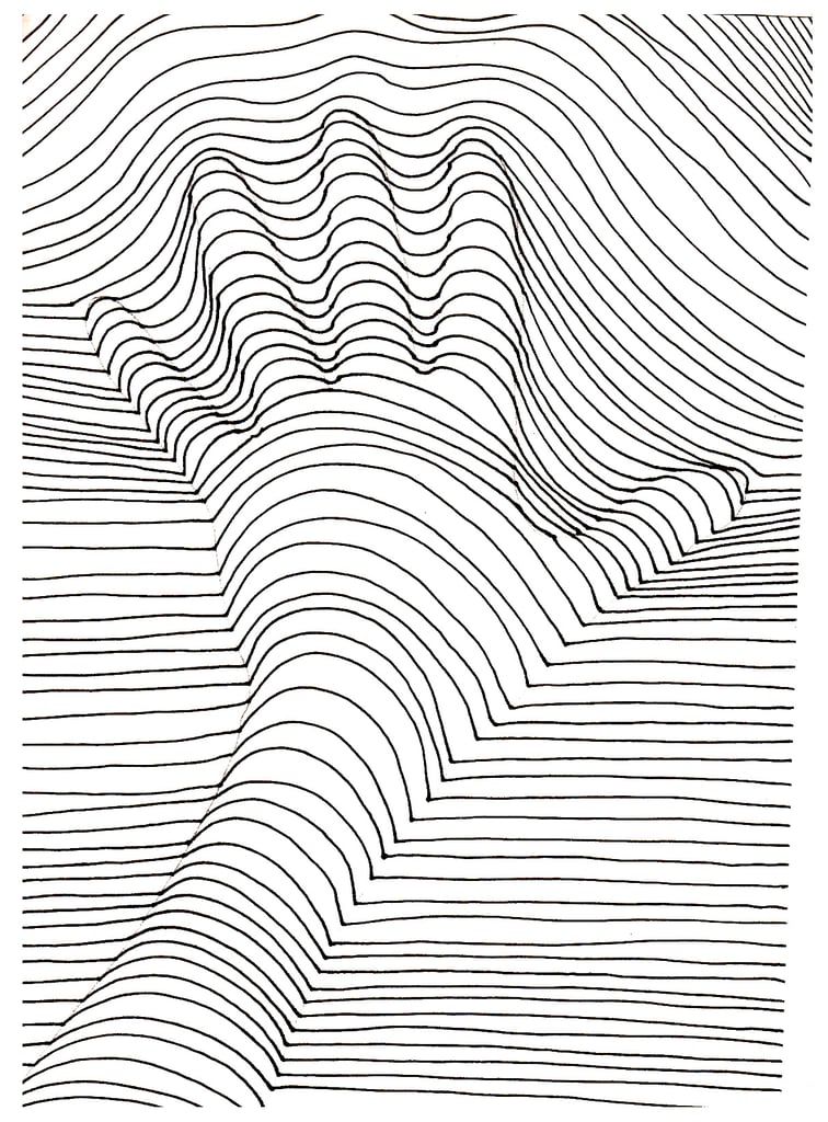 Adult Coloring Page: Hand Lines