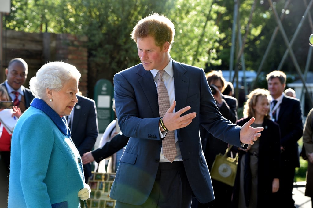 Prince Harry was his grandmother's date to the Chelsea Flower Show in 2015.