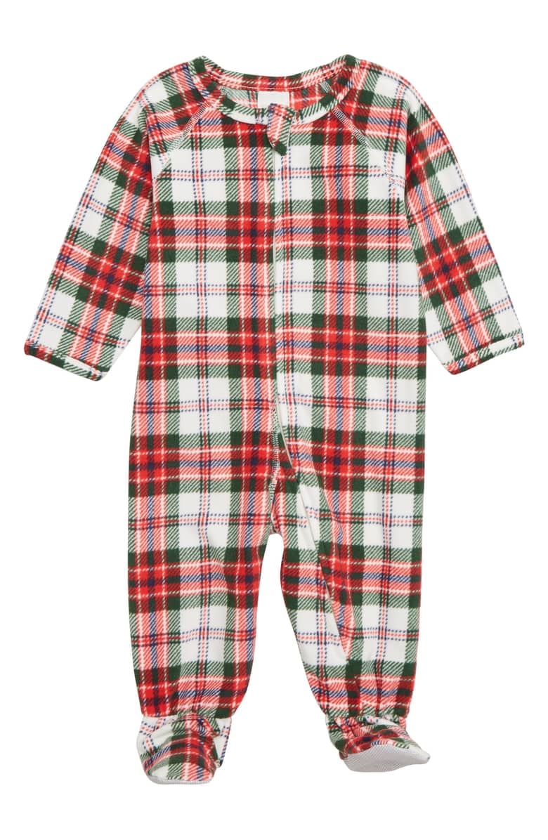 Nordstrom Plaid One-Piece Pajamas (Baby)