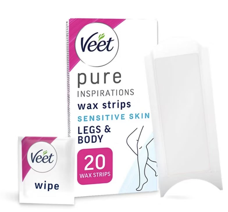 Veet Pure Cold Wax Strips Legs and Body For Sensitive Skin
