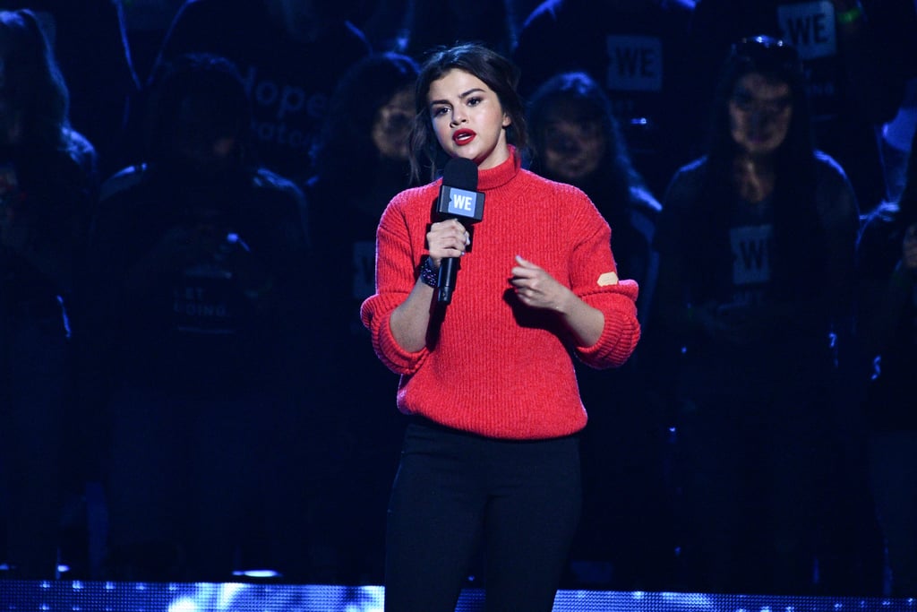 Selena Gomez's Red Sweater on WE Day 2018