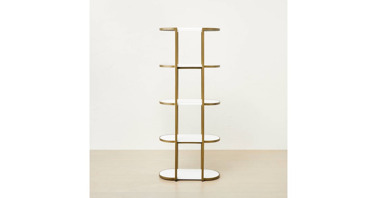 A Contemporary Bookshelf Opalhouse designed with Jungalow 59" Varese Brushed Brass Bookcase
