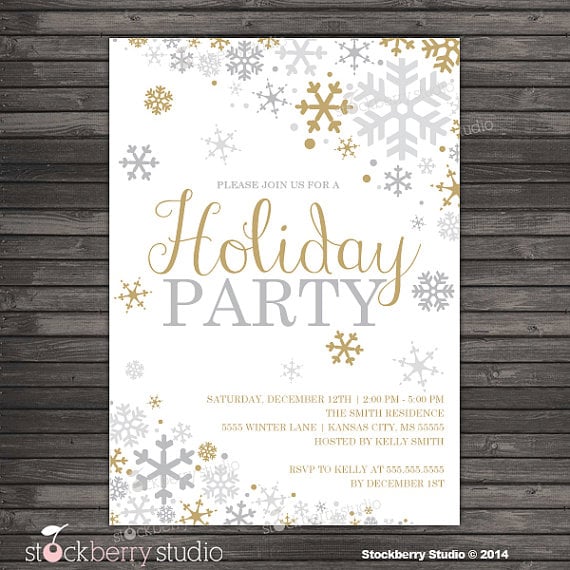 Holiday outlet party invitations