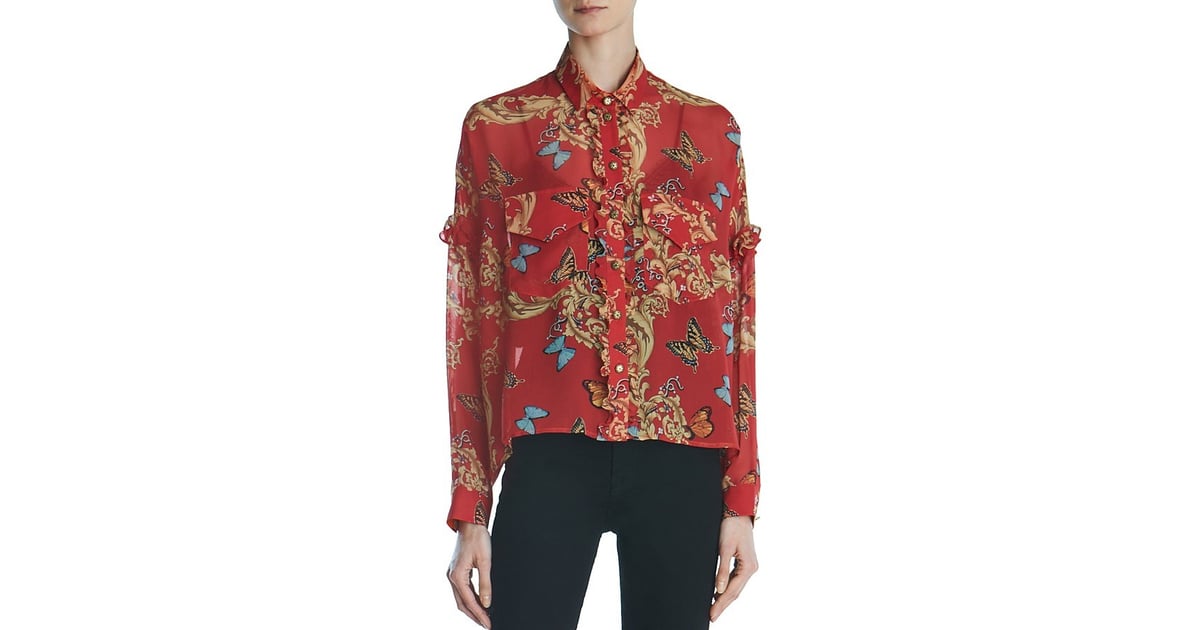 The Kooples Silk Shirt | Gigi Hadid's Butterfly Shirt | POPSUGAR ...