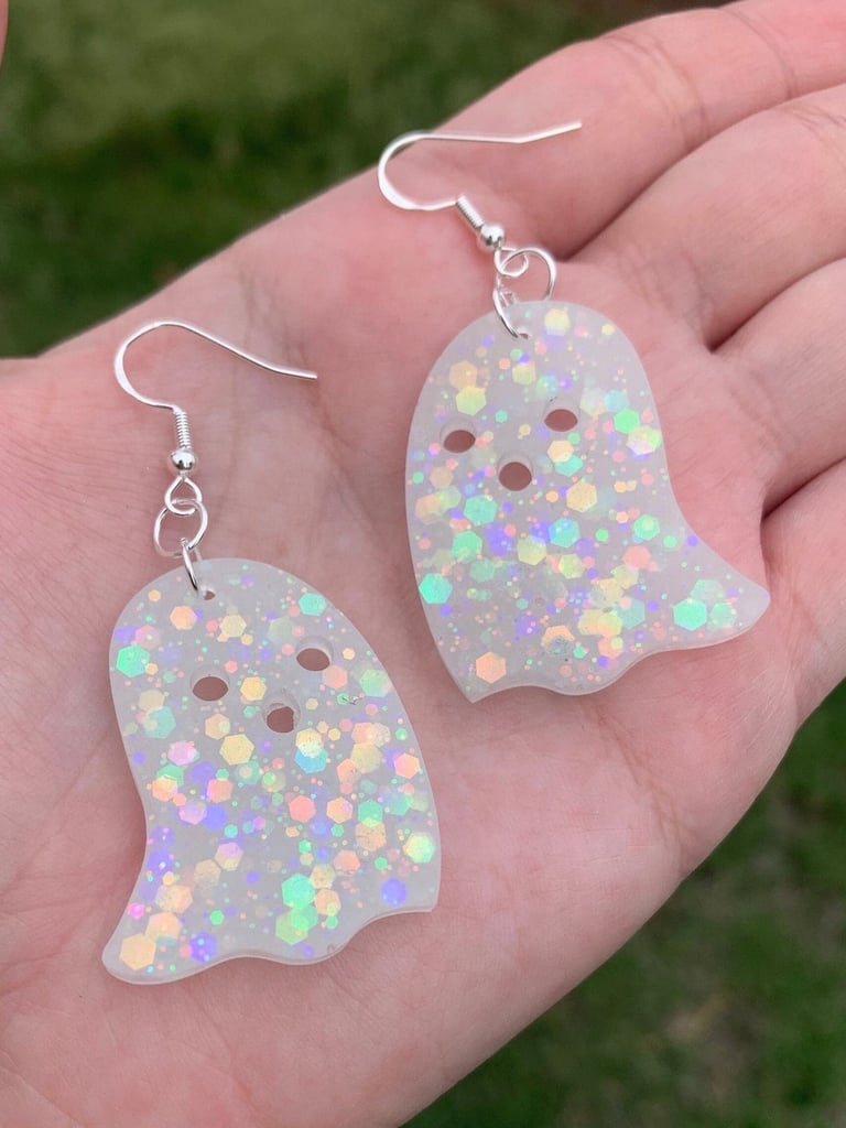 Sequin Glow-in-the-Dark Ghost Earrings