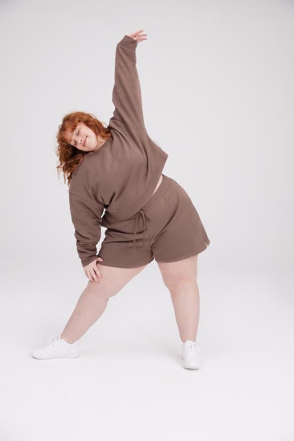 Girlfriend Collective Taro Cropped Sweatshirt and Classic Sweat Short