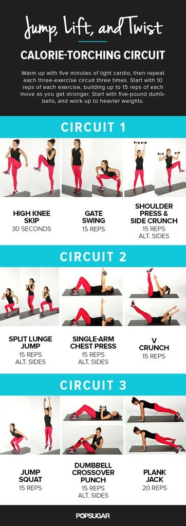 Plyometrics Circuit | Printable Cardio Workouts | POPSUGAR ...
