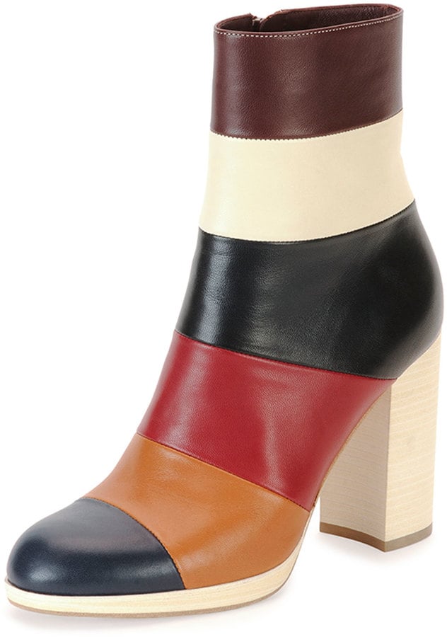 Valentino Colorblock Leather Ankle Boot  ($1,375)