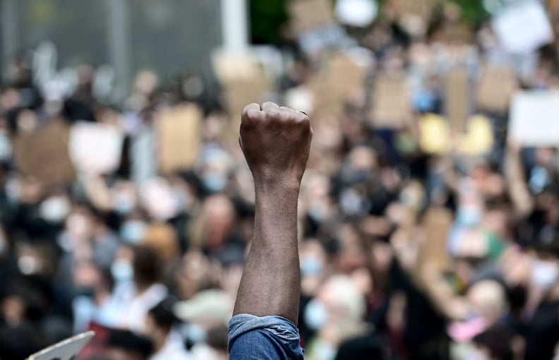 Protesters demonstrate on June 2, 2020, during a 