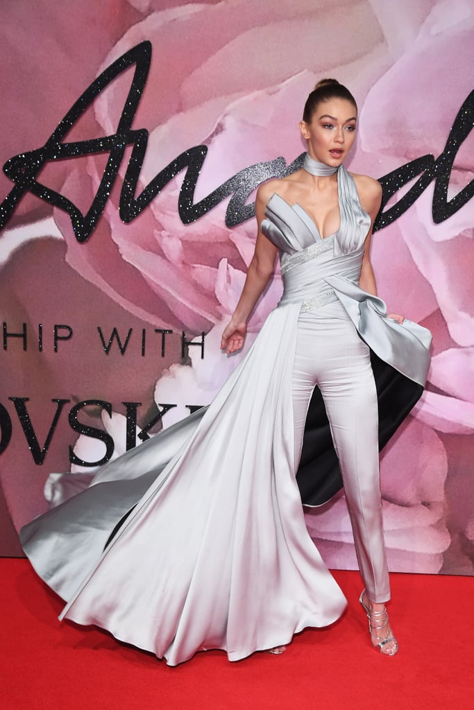 But That Wasn't All. Underneath the Gown, Gigi Wore a Pair of Pants in the Same Seafoam Shade.