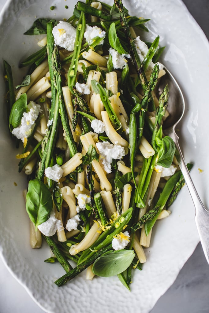 Casarecce With Grilled Asparagus, Sugar Snap Peas, and Ricotta
