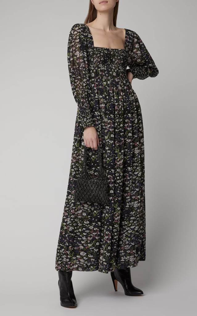 Ganni Floral-Print Georgette Maxi Dress