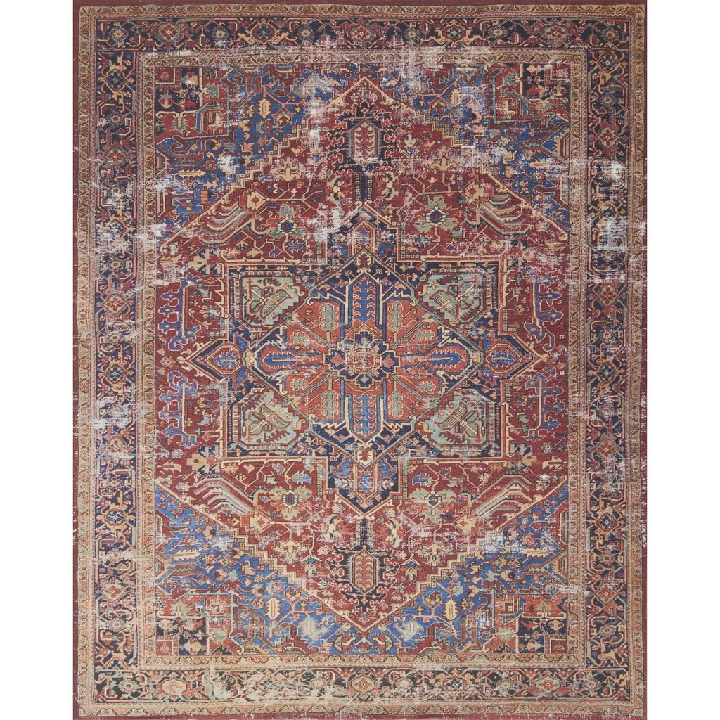 Lucca Red Blue Rug