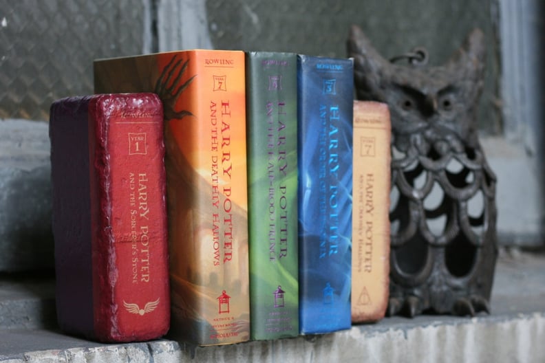 Painted Brick Bookends