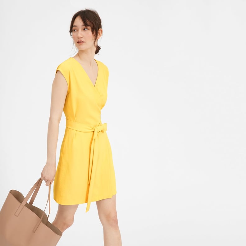 Everlane Japanese GoWeave Short-Sleeve Mini Wrap Dress