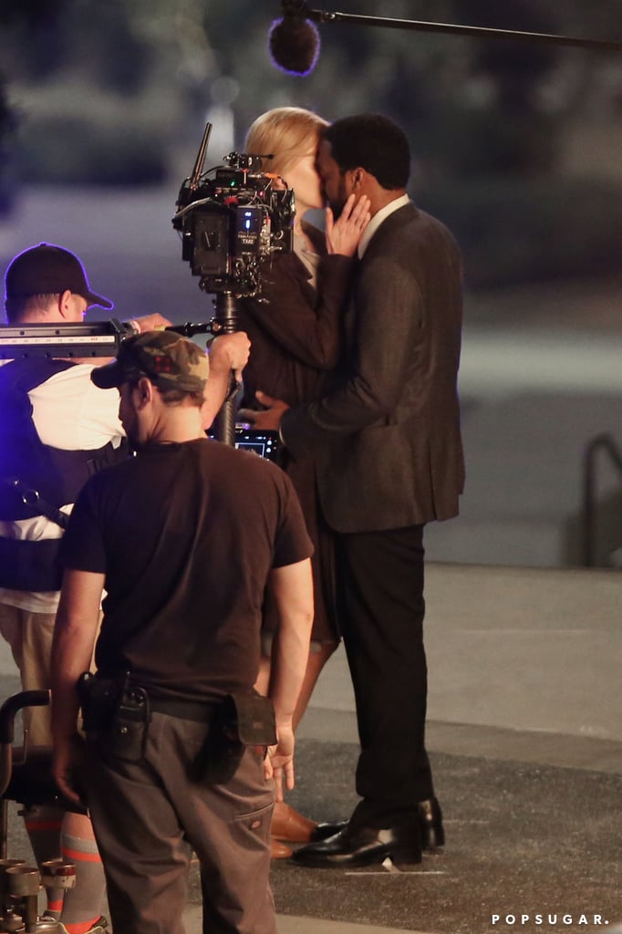 Nicole Kidman and Chiwetel Ejiofor filmed a romantic scene for their movie The Secret in Their Eyes.