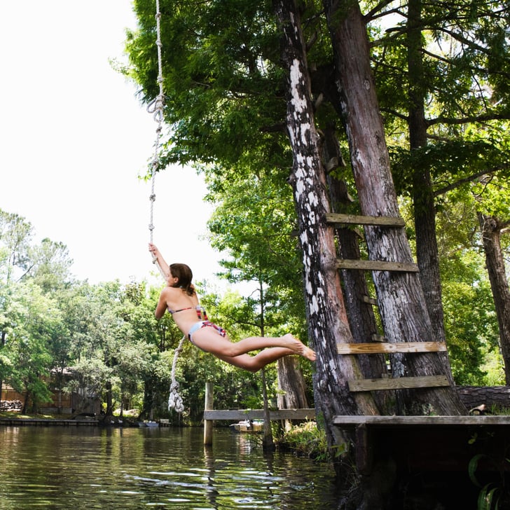 Ropeswing into a lake. Summer Bucket List For Single Women