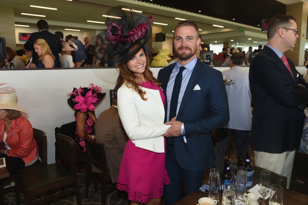 Stephen Amell and Cassandra Jean looked adorable in the stands in 2017.