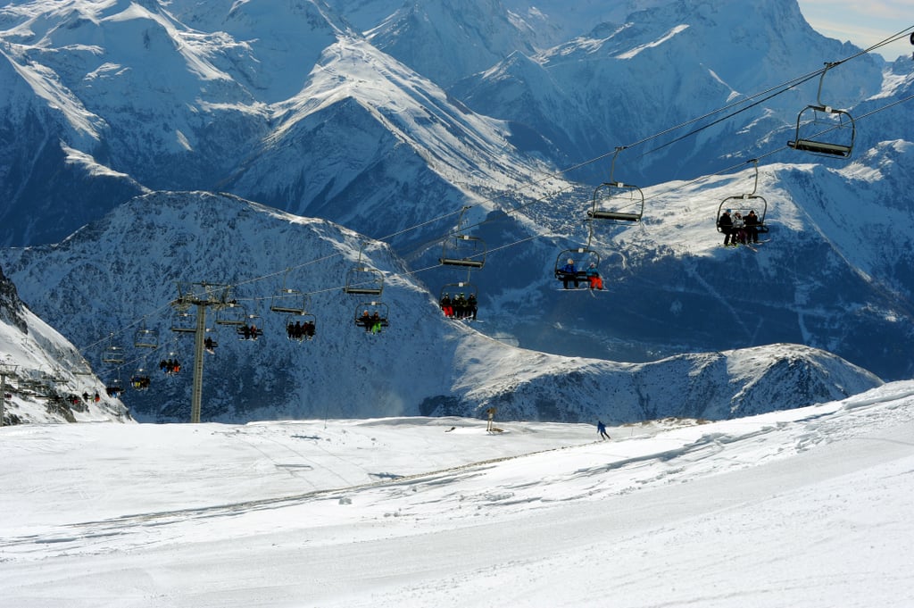 People enjoyed some skiing on the Sarenne glacier in the French Alps.