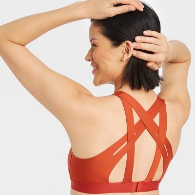 All in Motion Women's Medium Support Strappy Back Bonded Bra