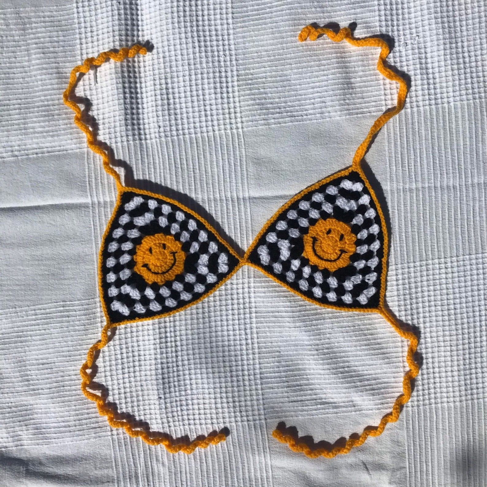 Handmade Crochet Checkered Smiley Face Bralette, We Know Which Spring  Runway Outfit You Should Try, Based On Your Zodiac Sign